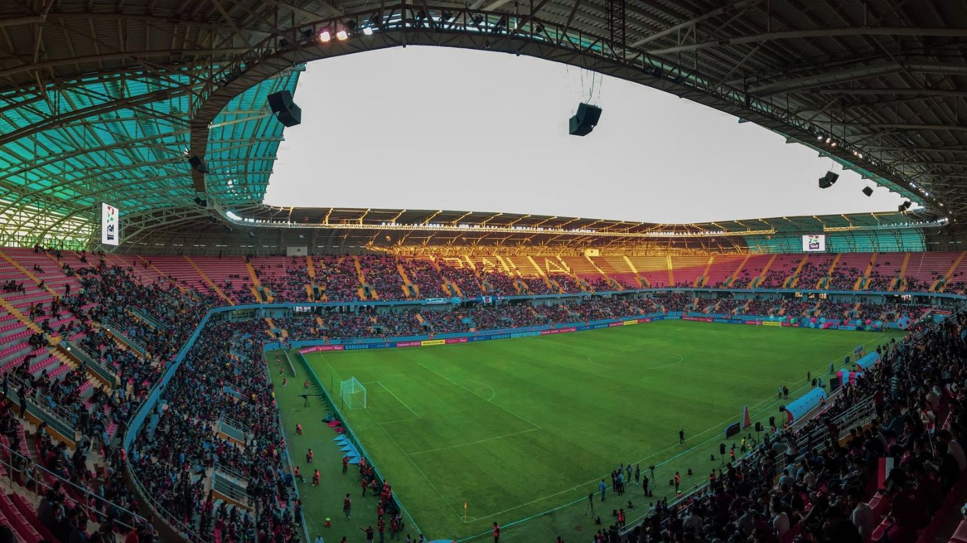 Panoramic View of a Bustling Soccer Stadium jigsaw puzzle