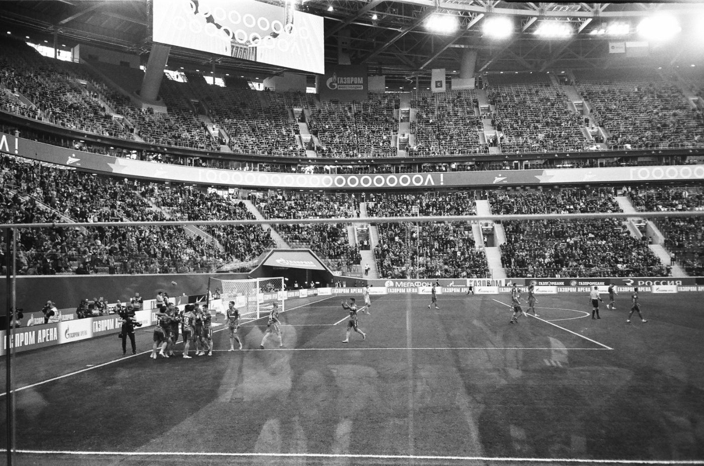 Through Glass Black and White Football Team jigsaw puzzle