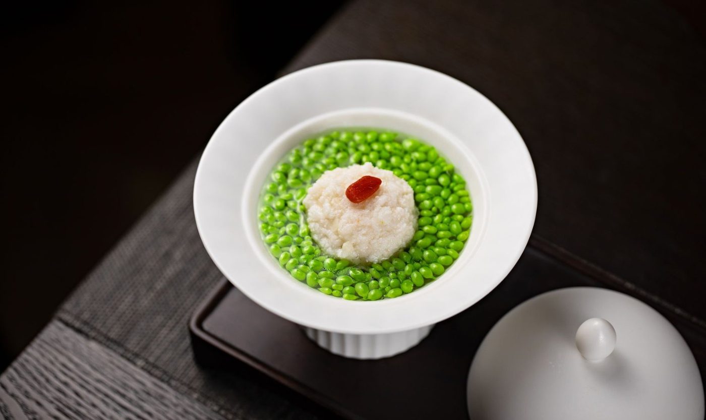 A Gourmet Soup Dish Featuring Green Peas jigsaw puzzle