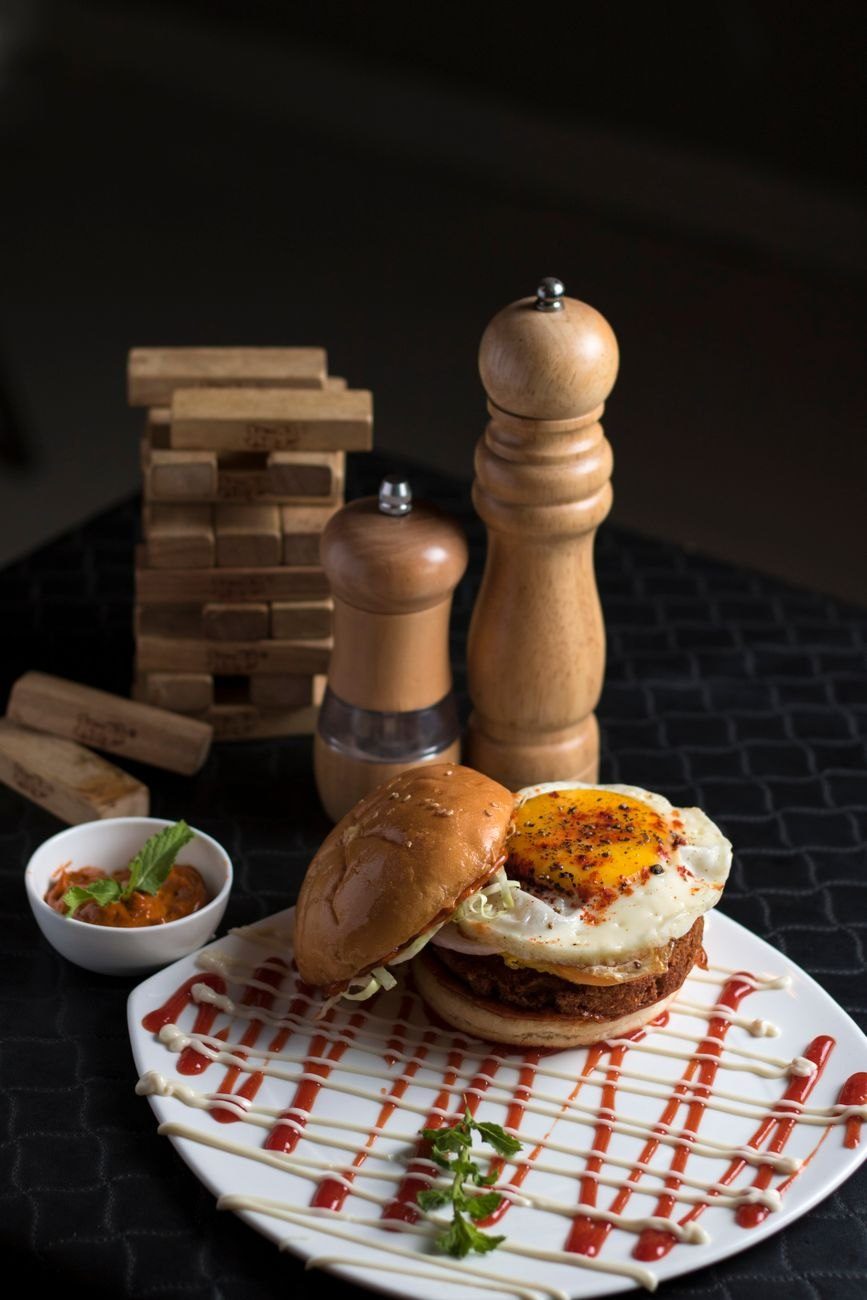 Mouth Watering Burger with Fried Egg and jigsaw puzzle