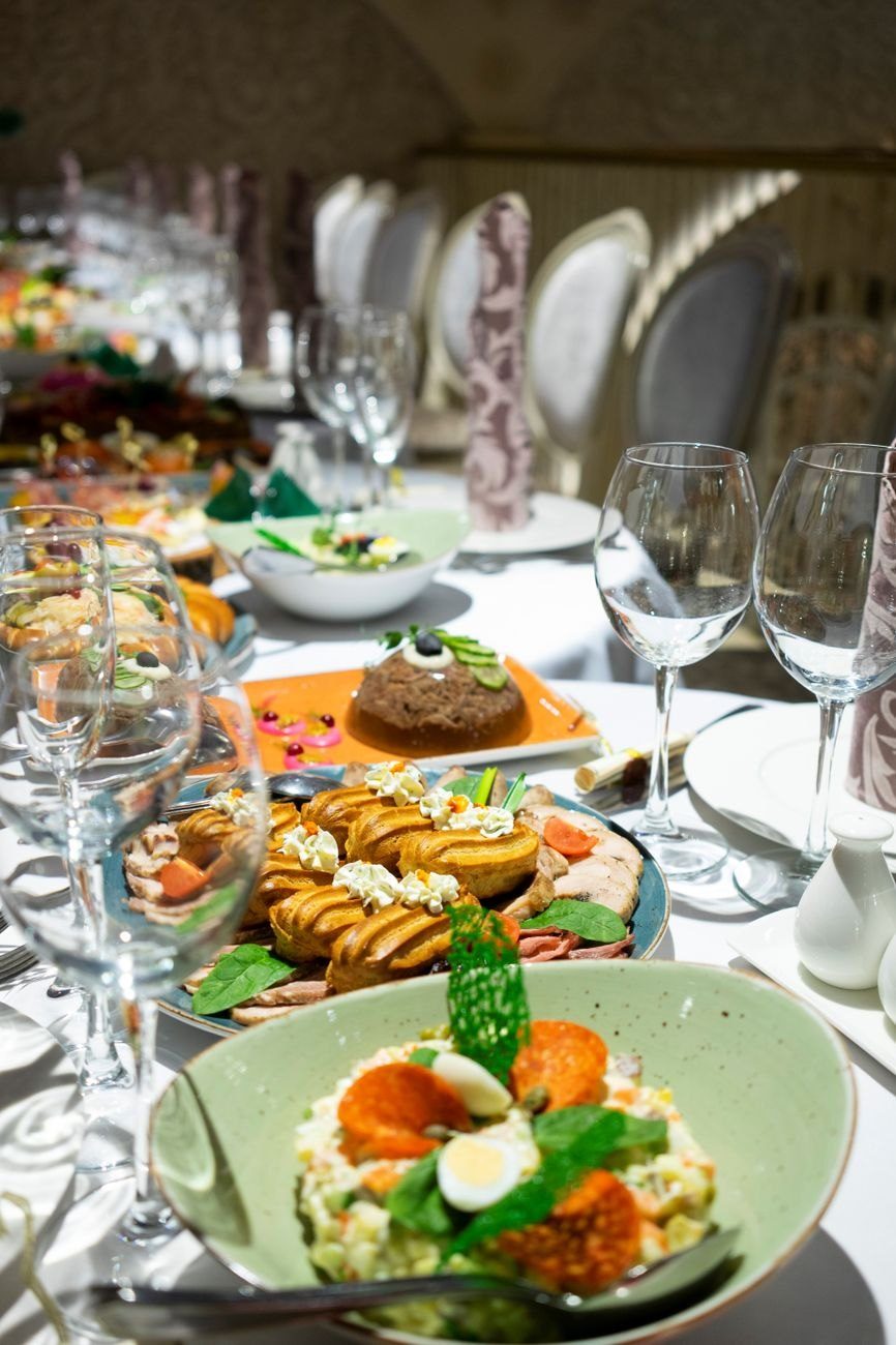 Served Table with Assorted Food and Dishes jigsaw puzzle
