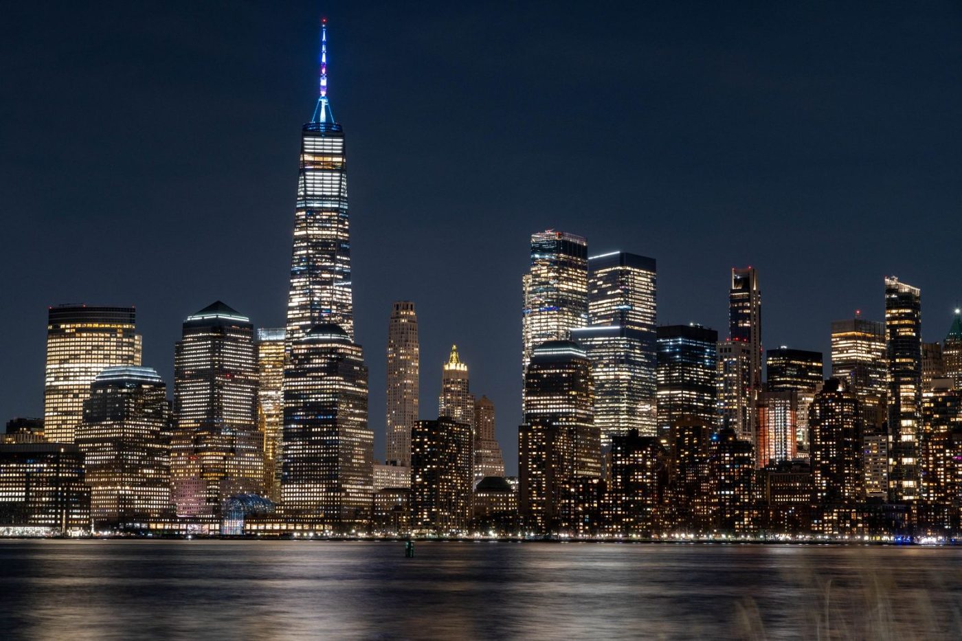 Illuminated New York City Skyline Featuring the jigsaw puzzle