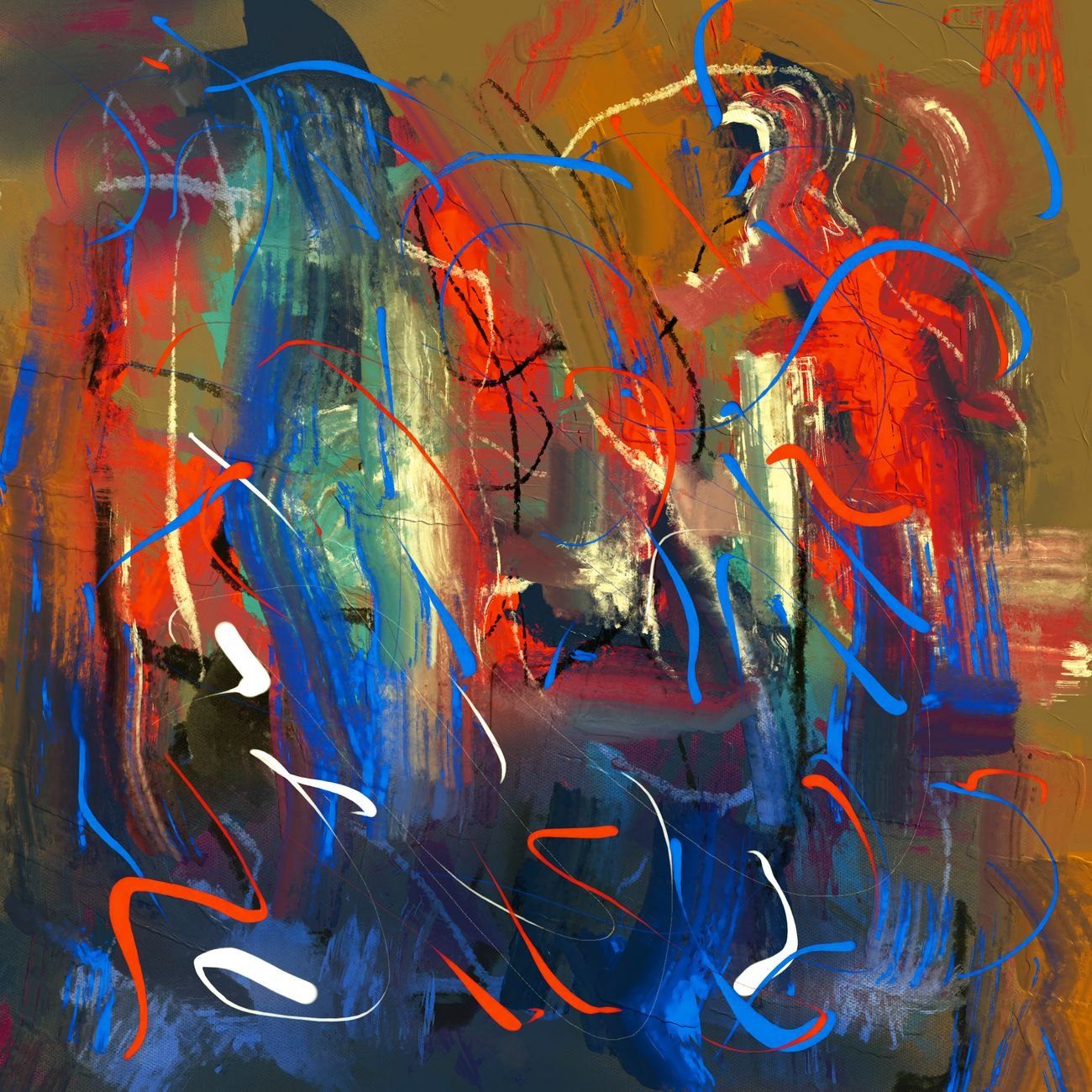 Bold and Colorful Abstract Painting Showcasing Dynamic jigsaw puzzle