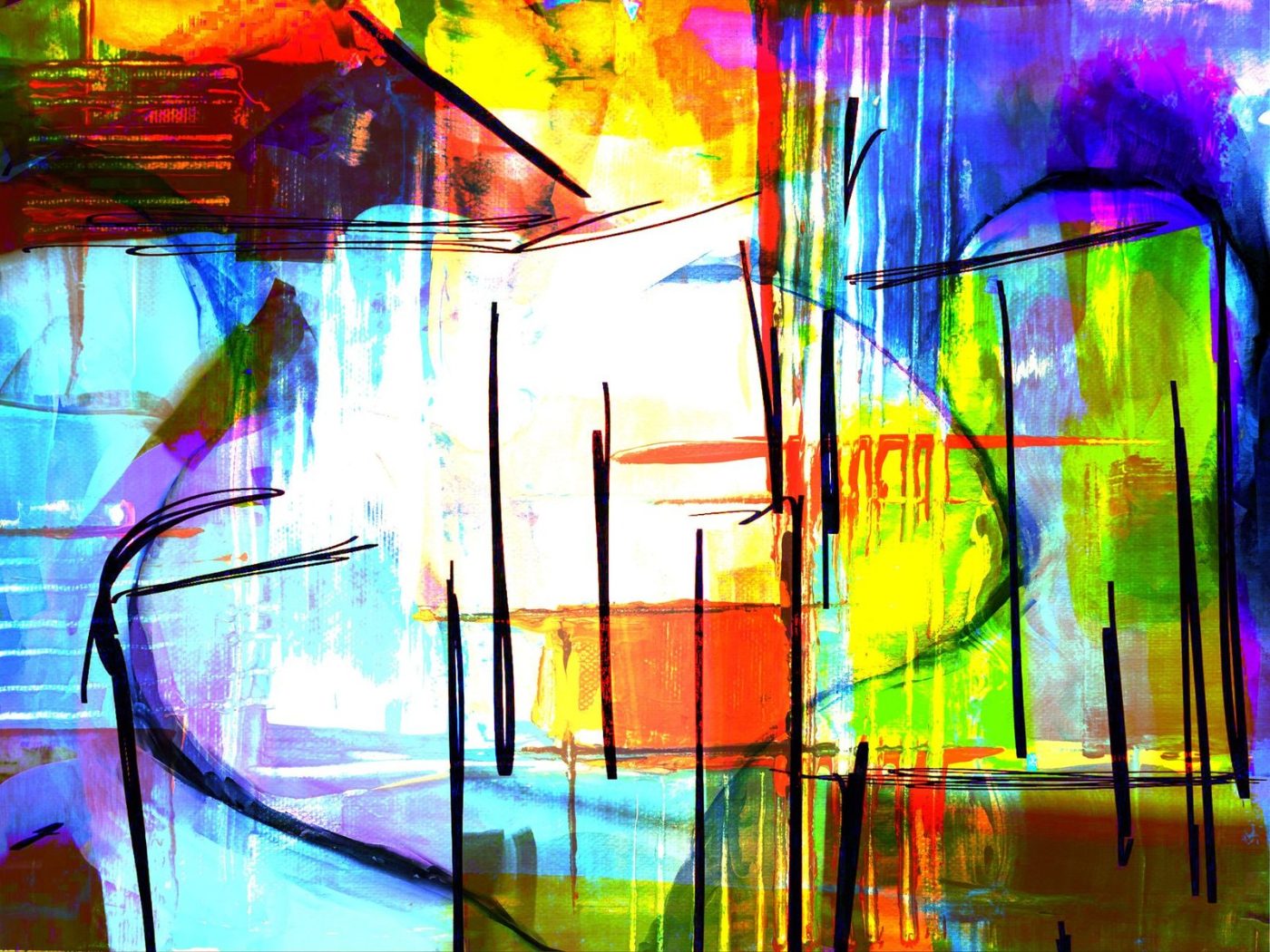 Bright and Colorful Abstract Artwork with Vivid jigsaw puzzle