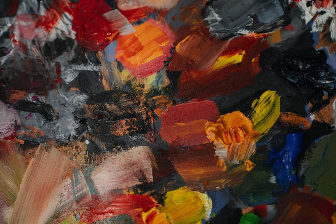 Colorful Abstract Oil Paint Texture with Dynamic jigsaw puzzle
