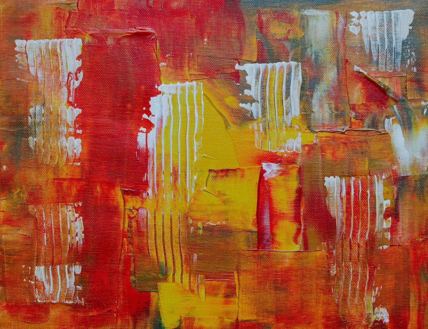 Colorful Abstract Painting with Vivid Red Orange jigsaw puzzle