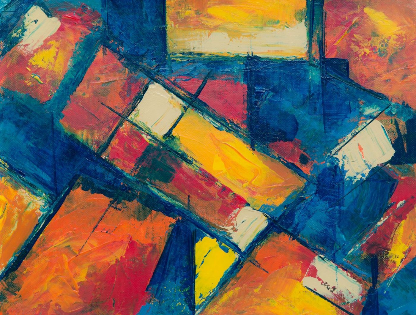 Dynamic Abstract Painting with Vibrant Colors and jigsaw puzzle