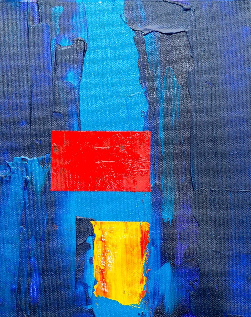 Vibrant Abstract Painting Featuring Bold Blue Red jigsaw puzzle